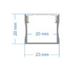 GloboStar® SURFACE-PROFILE 70869-1M Προφίλ Αλουμινίου – Βάση & Ψύκτρα Ταινίας LED με Λευκό Γαλακτερό Κάλυμμα – Επιφανειακή Χρήση – Πατητό Κάλυμμα – Μαύρο – 1 Μέτρο – Μ100 x Π2.3 x Υ2cm