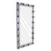 GloboStar® MAKEUP MIRROR-160×80-6 Μοντέρνος Καθρέπτης Μακιγιάζ με Πλαίσιο Φυσικού Ξύλου με Διακόπτη On/Off 20 x E27 AC220-240V – Μ80 x Π7 x Υ160cm – Γκρι Ανθρακί