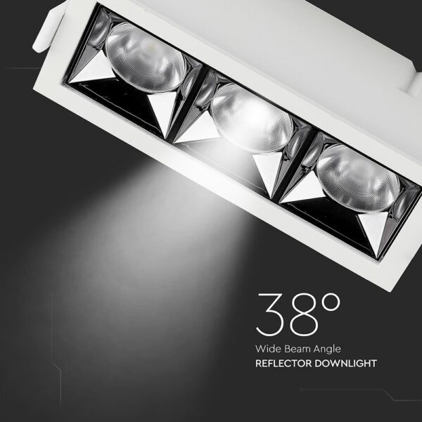 LED Φωτιστικό Χωνευτό 12W CRI>90 V-TAC PRO Samsung Chip 38° 960lm Ψυχρό 5700K – 988