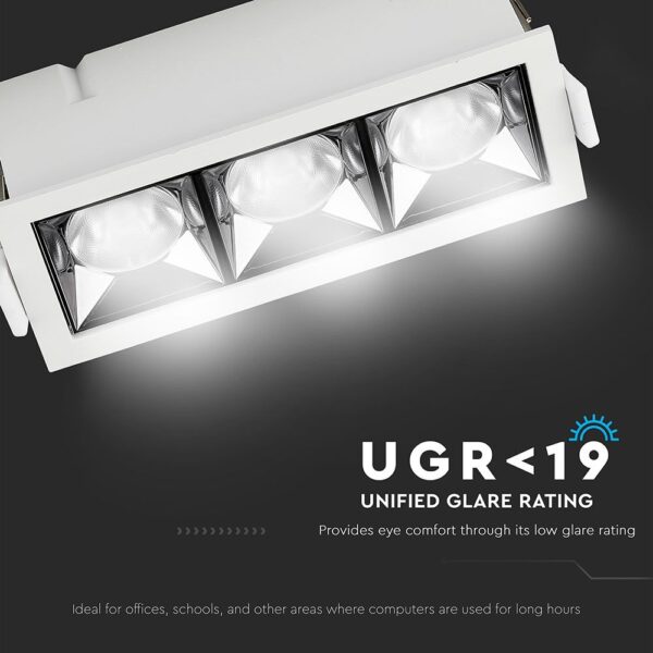 LED Φωτιστικό Χωνευτό 12W CRI>90 V-TAC PRO Samsung Chip 38° 960lm Ψυχρό 5700K – 988
