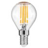 GloboStar® 99003 Λάμπα E14 G45 Γλομπάκι LED FILAMENT 4W 440 lm 320° AC 85-265V Edison Retro με Διάφανο Γυαλί Θερμό Λευκό 2700 K Dimmable