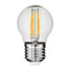 GloboStar® 99005 Λάμπα LED Long Filament E27 G45 Γλομπάκι 5W 500lm 360° AC 220-240V IP20 Φ4.5 x Υ7.5cm Θερμό Λευκό 2700K με Διάφανο Γυαλί – Dimmable – 3 Years Warranty