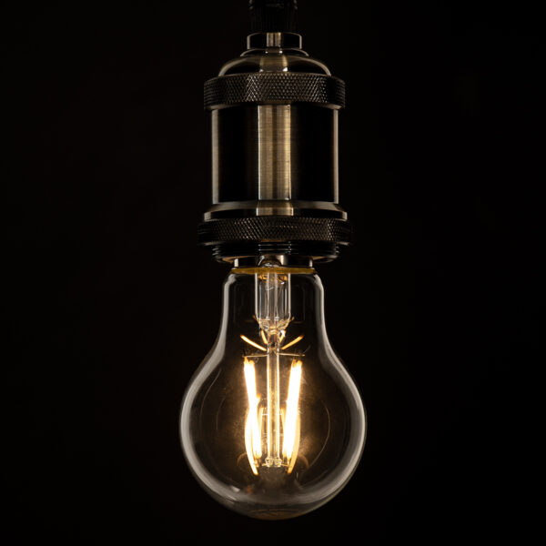 GloboStar® 99006 Λάμπα LED Long Filament E27 A60 Γλόμπος 6W 600lm 360° AC 220-240V IP20 Φ6 x Υ10.5cm Θερμό Λευκό 2700K με Διάφανο Γυαλί – Dimmable – 3 Χρόνια Εγγύηση