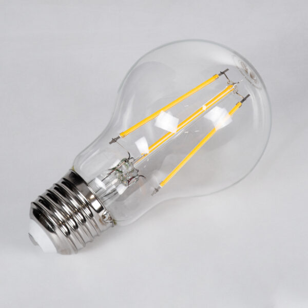 GloboStar® 99008 Λάμπα LED Long Filament E27 A60 Γλόμπος 10W 1000lm 360° AC 220-240V IP20 Φ6 x Υ10.5cm Θερμό Λευκό 2700K με Διάφανο Γυαλί – Dimmable – 3 Years Warranty