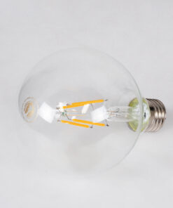 GloboStar® 99009 Λάμπα LED Long Filament E27 G95 Γλόμπος 4W 400lm 360° AC 220-240V IP20 Φ9.5 x Υ13.5cm Θερμό Λευκό 2700K με Διάφανο Γυαλί – Dimmable – 3 Years Warranty