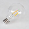 GloboStar® 99009 Λάμπα LED Long Filament E27 G95 Γλόμπος 4W 400lm 360° AC 220-240V IP20 Φ9.5 x Υ13.5cm Θερμό Λευκό 2700K με Διάφανο Γυαλί – Dimmable – 3 Years Warranty
