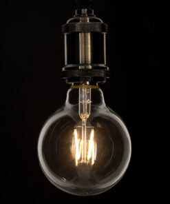 GloboStar® 99009 Λάμπα LED Long Filament E27 G95 Γλόμπος 4W 400lm 360° AC 220-240V IP20 Φ9.5 x Υ13.5cm Θερμό Λευκό 2700K με Διάφανο Γυαλί – Dimmable – 3 Years Warranty