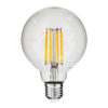 GloboStar® 99011 Λάμπα LED Long Filament E27 G95 Γλόμπος 12W 1200lm 360° AC 220-240V IP20 Φ9.5 x Υ13.5cm Θερμό Λευκό 2700K με Διάφανο Γυαλί – Dimmable – 3 Years Warranty
