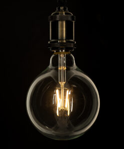 GloboStar® 99012 Λάμπα LED Long Filament E27 G125 Γλόμπος 4W 400lm 360° AC 220-240V IP20 Φ12.5 x Υ18cm Θερμό Λευκό 2700K με Διάφανο Γυαλί – Dimmable – 3 Years Warranty