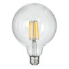 GloboStar® 99014 Λάμπα LED Long Filament E27 G125 Γλόμπος 12W 1200lm 360° AC 220-240V IP20 Φ12.5 x Υ18cm Θερμό Λευκό 2700K με Διάφανο Γυαλί – Dimmable – 3 Years Warranty