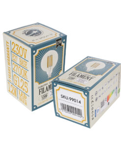 GloboStar® 99014 Λάμπα LED Long Filament E27 G125 Γλόμπος 12W 1200lm 360° AC 220-240V IP20 Φ12.5 x Υ18cm Θερμό Λευκό 2700K με Διάφανο Γυαλί – Dimmable – 3 Years Warranty