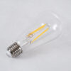 GloboStar® 99016 Λάμπα LED Long Filament E27 ST64 Αχλάδι 8W 800lm 360° AC 220-240V IP20 Φ6.4 x Υ14cm Θερμό Λευκό 2700K με Διάφανο Γυαλί – Dimmable – 3 Years Warranty