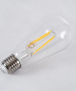 GloboStar® 99016 Λάμπα LED Long Filament E27 ST64 Αχλάδι 8W 800lm 360° AC 220-240V IP20 Φ6.4 x Υ14cm Θερμό Λευκό 2700K με Διάφανο Γυαλί – Dimmable – 3 Years Warranty