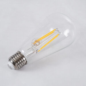 GloboStar® 99016 Λάμπα LED Long Filament E27 ST64 Αχλάδι 8W 800lm 360° AC 220-240V IP20 Φ6.4 x Υ14cm Θερμό Λευκό 2700K με Διάφανο Γυαλί – Dimmable – 3 Years Warranty