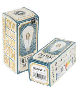 GloboStar® 99016 Λάμπα LED Long Filament E27 ST64 Αχλάδι 8W 800lm 360° AC 220-240V IP20 Φ6.4 x Υ14cm Θερμό Λευκό 2700K με Διάφανο Γυαλί – Dimmable – 3 Years Warranty