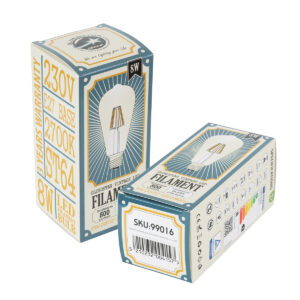 GloboStar® 99016 Λάμπα LED Long Filament E27 ST64 Αχλάδι 8W 800lm 360° AC 220-240V IP20 Φ6.4 x Υ14cm Θερμό Λευκό 2700K με Διάφανο Γυαλί – Dimmable – 3 Years Warranty