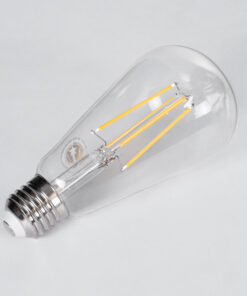 GloboStar® 99017 Λάμπα LED Long Filament E27 ST64 Αχλάδι 10W 1000lm 360° AC 220-240V IP20 Φ6.4 x Υ14cm Θερμό Λευκό 2700K με Διάφανο Γυαλί – Dimmable – 3 Years Warranty