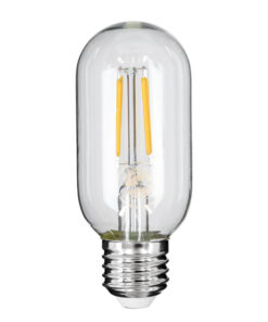 GloboStar® 99018 Λάμπα LED Long Filament E27 T45 Σωλήνας 4W 400lm 360° AC 220-240V IP20 Φ4.5 x Υ11cm Θερμό Λευκό 2700K με Διάφανο Γυαλί – Dimmable – 3 Years Warranty