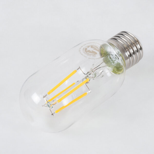 GloboStar® 99018 Λάμπα LED Long Filament E27 T45 Σωλήνας 4W 400lm 360° AC 220-240V IP20 Φ4.5 x Υ11cm Θερμό Λευκό 2700K με Διάφανο Γυαλί – Dimmable – 3 Years Warranty