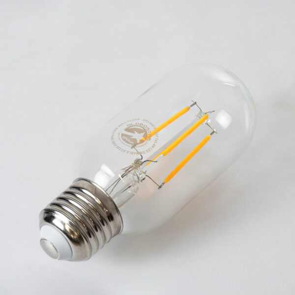 GloboStar® 99018 Λάμπα LED Long Filament E27 T45 Σωλήνας 4W 400lm 360° AC 220-240V IP20 Φ4.5 x Υ11cm Θερμό Λευκό 2700K με Διάφανο Γυαλί – Dimmable – 3 Years Warranty