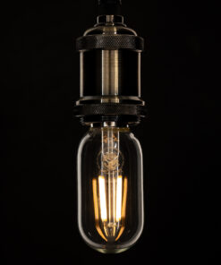 GloboStar® 99018 Λάμπα LED Long Filament E27 T45 Σωλήνας 4W 400lm 360° AC 220-240V IP20 Φ4.5 x Υ11cm Θερμό Λευκό 2700K με Διάφανο Γυαλί – Dimmable – 3 Years Warranty