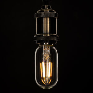 GloboStar® 99018 Λάμπα LED Long Filament E27 T45 Σωλήνας 4W 400lm 360° AC 220-240V IP20 Φ4.5 x Υ11cm Θερμό Λευκό 2700K με Διάφανο Γυαλί – Dimmable – 3 Years Warranty