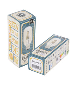 GloboStar® 99018 Λάμπα LED Long Filament E27 T45 Σωλήνας 4W 400lm 360° AC 220-240V IP20 Φ4.5 x Υ11cm Θερμό Λευκό 2700K με Διάφανο Γυαλί – Dimmable – 3 Years Warranty