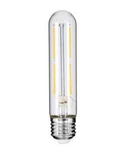 GloboStar® 99019 Λάμπα LED Long Filament E27 T30 Σωλήνας 4W 400lm 360° AC 220-240V IP20 Φ3 x Υ13.5cm Θερμό Λευκό 2700K με Διάφανο Γυαλί – Dimmable – 3 Years Warranty