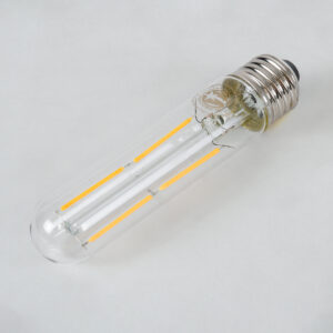 GloboStar® 99019 Λάμπα LED Long Filament E27 T30 Σωλήνας 4W 400lm 360° AC 220-240V IP20 Φ3 x Υ13.5cm Θερμό Λευκό 2700K με Διάφανο Γυαλί – Dimmable – 3 Years Warranty