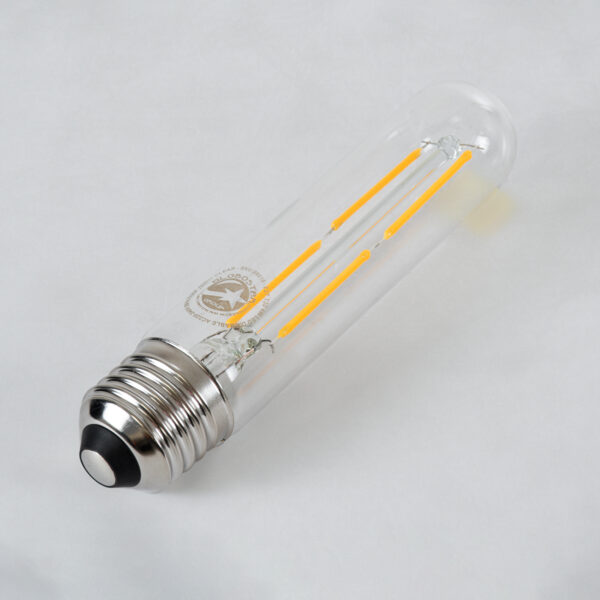 GloboStar® 99019 Λάμπα LED Long Filament E27 T30 Σωλήνας 4W 400lm 360° AC 220-240V IP20 Φ3 x Υ13.5cm Θερμό Λευκό 2700K με Διάφανο Γυαλί – Dimmable – 3 Years Warranty