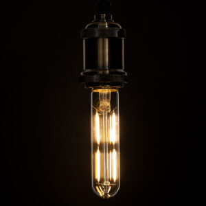 GloboStar® 99019 Λάμπα LED Long Filament E27 T30 Σωλήνας 4W 400lm 360° AC 220-240V IP20 Φ3 x Υ13.5cm Θερμό Λευκό 2700K με Διάφανο Γυαλί – Dimmable – 3 Years Warranty