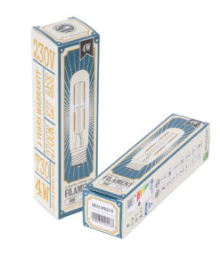 GloboStar® 99019 Λάμπα LED Long Filament E27 T30 Σωλήνας 4W 400lm 360° AC 220-240V IP20 Φ3 x Υ13.5cm Θερμό Λευκό 2700K με Διάφανο Γυαλί – Dimmable – 3 Years Warranty