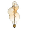 GloboStar® 99021 Λάμπα LED Soft S Spiral Filament E27 BB100 BUBBLES Γλόμπος 6W 420lm 360° AC 220-240V IP20 Φ10 x Υ24cm Ultra Θερμό Λευκό 2200K με Μελί Γυαλί – Dimmable – 3 Years Warranty