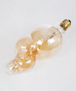 GloboStar® 99021 Λάμπα LED Soft S Spiral Filament E27 BB100 BUBBLES Γλόμπος 6W 420lm 360° AC 220-240V IP20 Φ10 x Υ24cm Ultra Θερμό Λευκό 2200K με Μελί Γυαλί – Dimmable – 3 Years Warranty