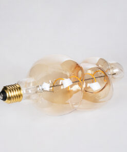 GloboStar® 99021 Λάμπα LED Soft S Spiral Filament E27 BB100 BUBBLES Γλόμπος 6W 420lm 360° AC 220-240V IP20 Φ10 x Υ24cm Ultra Θερμό Λευκό 2200K με Μελί Γυαλί – Dimmable – 3 Years Warranty