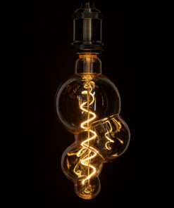 GloboStar® 99021 Λάμπα LED Soft S Spiral Filament E27 BB100 BUBBLES Γλόμπος 6W 420lm 360° AC 220-240V IP20 Φ10 x Υ24cm Ultra Θερμό Λευκό 2200K με Μελί Γυαλί – Dimmable – 3 Years Warranty