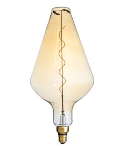 GloboStar® 99022 Λάμπα LED Soft S Spiral Filament E27 BA200 ROCKET Γλόμπος 6W 420lm 360° AC 220-240V IP20 Φ20 x Υ41.5cm Ultra Θερμό Λευκό 2200K με Μελί Γυαλί – Dimmable – 3 Years Warranty