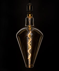 GloboStar® 99022 Λάμπα LED Soft S Spiral Filament E27 BA200 ROCKET Γλόμπος 6W 420lm 360° AC 220-240V IP20 Φ20 x Υ41.5cm Ultra Θερμό Λευκό 2200K με Μελί Γυαλί – Dimmable – 3 Years Warranty