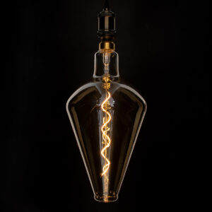 GloboStar® 99022 Λάμπα LED Soft S Spiral Filament E27 BA200 ROCKET Γλόμπος 6W 420lm 360° AC 220-240V IP20 Φ20 x Υ41.5cm Ultra Θερμό Λευκό 2200K με Μελί Γυαλί – Dimmable – 3 Years Warranty
