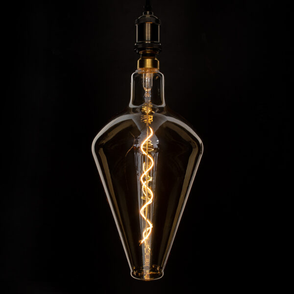 GloboStar® 99022 Λάμπα LED Soft S Spiral Filament E27 BA200 ROCKET Γλόμπος 6W 420lm 360° AC 220-240V IP20 Φ20 x Υ41.5cm Ultra Θερμό Λευκό 2200K με Μελί Γυαλί – Dimmable – 3 Years Warranty