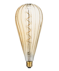 GloboStar® 99024 Λάμπα LED Soft S Spiral Filament E27 OT120 ZEPPELIN Γλόμπος 6W 420lm 360° AC 220-240V IP20 Φ12 x Υ46cm Ultra Θερμό Λευκό 2200K με Μελί Γυαλί – Dimmable – 3 Years Warranty