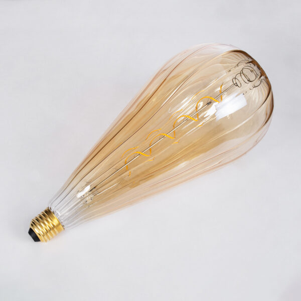 GloboStar® 99024 Λάμπα LED Soft S Spiral Filament E27 OT120 ZEPPELIN Γλόμπος 6W 420lm 360° AC 220-240V IP20 Φ12 x Υ46cm Ultra Θερμό Λευκό 2200K με Μελί Γυαλί – Dimmable – 3 Years Warranty