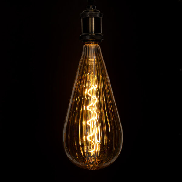 GloboStar® 99024 Λάμπα LED Soft S Spiral Filament E27 OT120 ZEPPELIN Γλόμπος 6W 420lm 360° AC 220-240V IP20 Φ12 x Υ46cm Ultra Θερμό Λευκό 2200K με Μελί Γυαλί – Dimmable – 3 Years Warranty