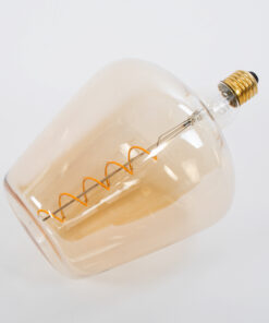 GloboStar® 99025 Λάμπα LED Soft S Spiral Filament E27 NT170 BRANDY Γλόμπος 6W 420lm 360° AC 220-240V IP20 Φ17 x Υ23cm Ultra Θερμό Λευκό 2200K με Μελί Γυαλί – Dimmable – 3 Years Warranty