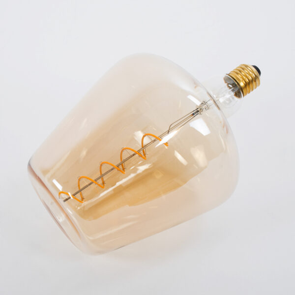 GloboStar® 99025 Λάμπα LED Soft S Spiral Filament E27 NT170 BRANDY Γλόμπος 6W 420lm 360° AC 220-240V IP20 Φ17 x Υ23cm Ultra Θερμό Λευκό 2200K με Μελί Γυαλί – Dimmable – 3 Years Warranty