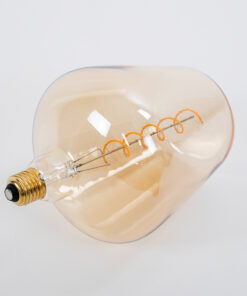 GloboStar® 99025 Λάμπα LED Soft S Spiral Filament E27 NT170 BRANDY Γλόμπος 6W 420lm 360° AC 220-240V IP20 Φ17 x Υ23cm Ultra Θερμό Λευκό 2200K με Μελί Γυαλί – Dimmable – 3 Years Warranty