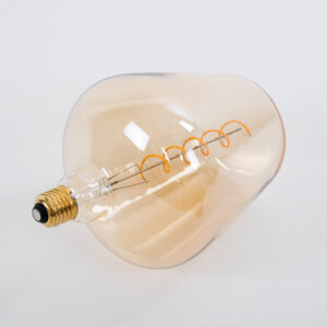 GloboStar® 99025 Λάμπα LED Soft S Spiral Filament E27 NT170 BRANDY Γλόμπος 6W 420lm 360° AC 220-240V IP20 Φ17 x Υ23cm Ultra Θερμό Λευκό 2200K με Μελί Γυαλί – Dimmable – 3 Years Warranty