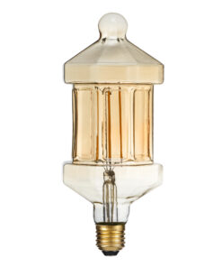 GloboStar® 99026 Λάμπα LED Long Filament E27 FT95 LANTERN Γλόμπος 8W 650lm 360° AC 220-240V IP20 Φ9.5 x Υ21.5cm Ultra Θερμό Λευκό 2200K με Μελί Γυαλί – Dimmable – 3 Years Warranty