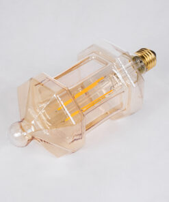 GloboStar® 99026 Λάμπα LED Long Filament E27 FT95 LANTERN Γλόμπος 8W 650lm 360° AC 220-240V IP20 Φ9.5 x Υ21.5cm Ultra Θερμό Λευκό 2200K με Μελί Γυαλί – Dimmable – 3 Years Warranty