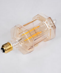 GloboStar® 99026 Λάμπα LED Long Filament E27 FT95 LANTERN Γλόμπος 8W 650lm 360° AC 220-240V IP20 Φ9.5 x Υ21.5cm Ultra Θερμό Λευκό 2200K με Μελί Γυαλί – Dimmable – 3 Years Warranty